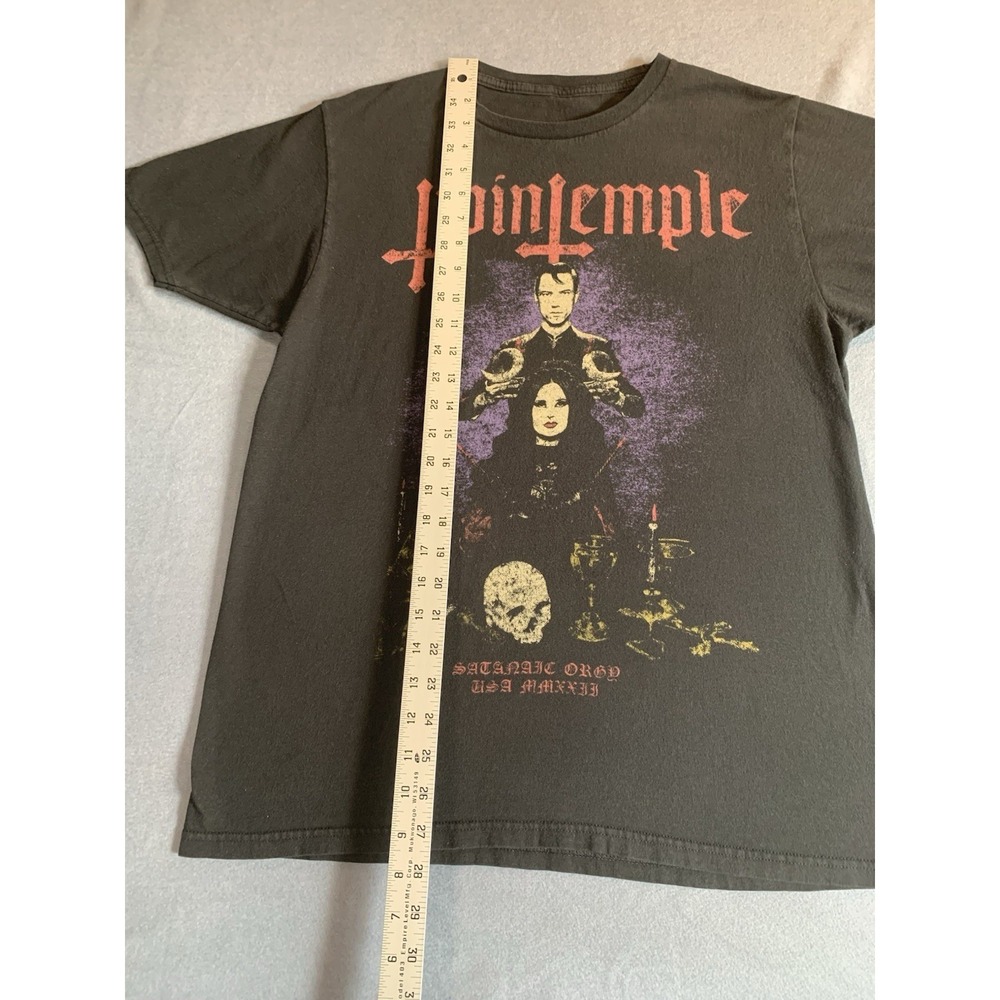 Twin Temple "Satanic Orgy" Black T-shirt Band USA/Mexico Tour Dates Sz S/M - Picture 4 of 7